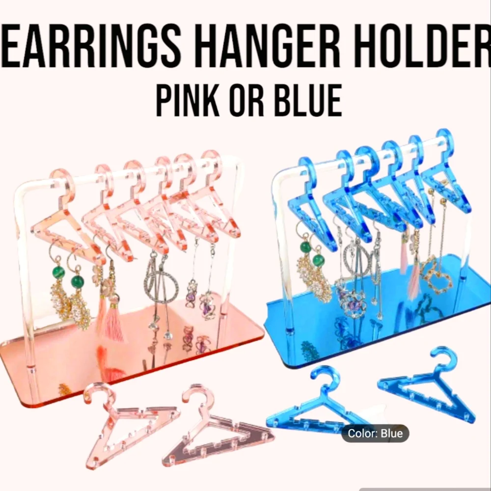 2 New Earrings Hanger Holders - Pink & Blue